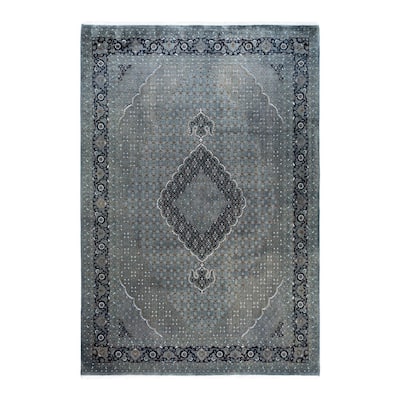 Fine Vibrance One-of-a-Kind Hand-Knotted Area Rug - Gray, 6' 8" x 9' 9" - 6' 8" x 9' 9"