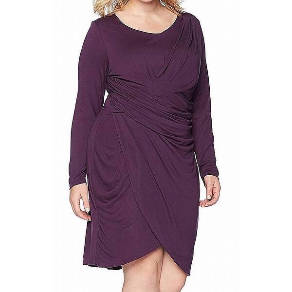 Shop Rebel Wilson X Angels Womens Sheath Dress Purple Size 20w Plus Ruched Overstock 28729604