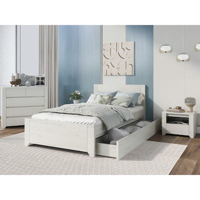 3 Pieces Simple Style Manufacture Wood Bedroom Sets with Twin bed,Nightstand and Chest