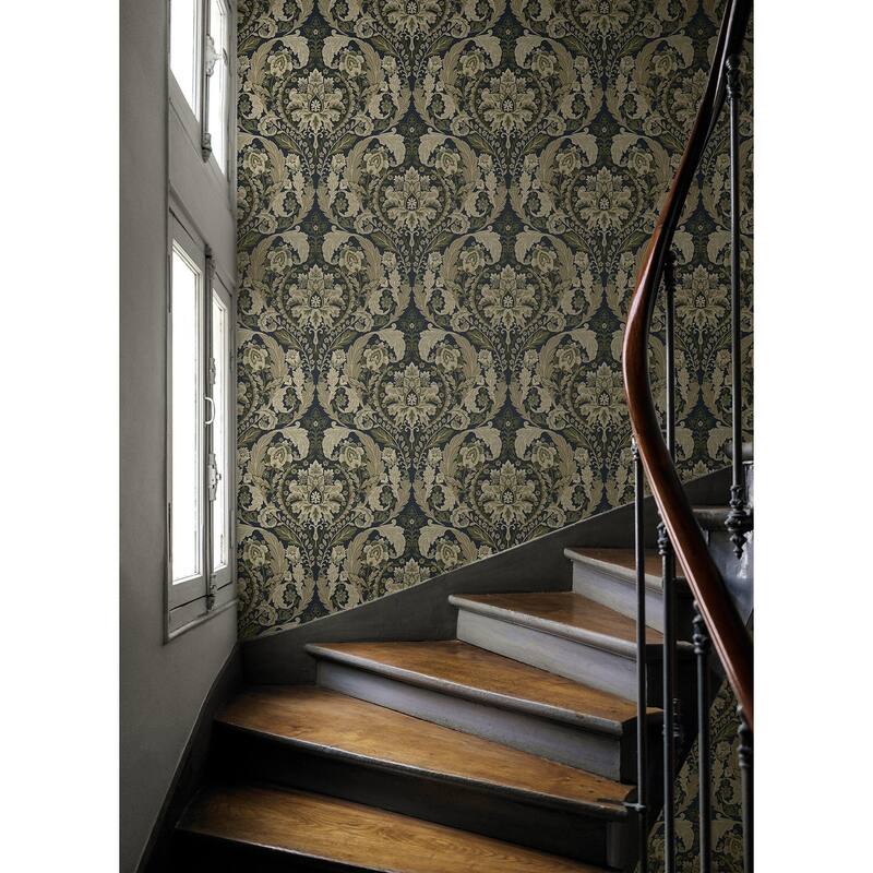 Harry & Grace Thornton Vintage Damask Peel and Stick Wallpaper