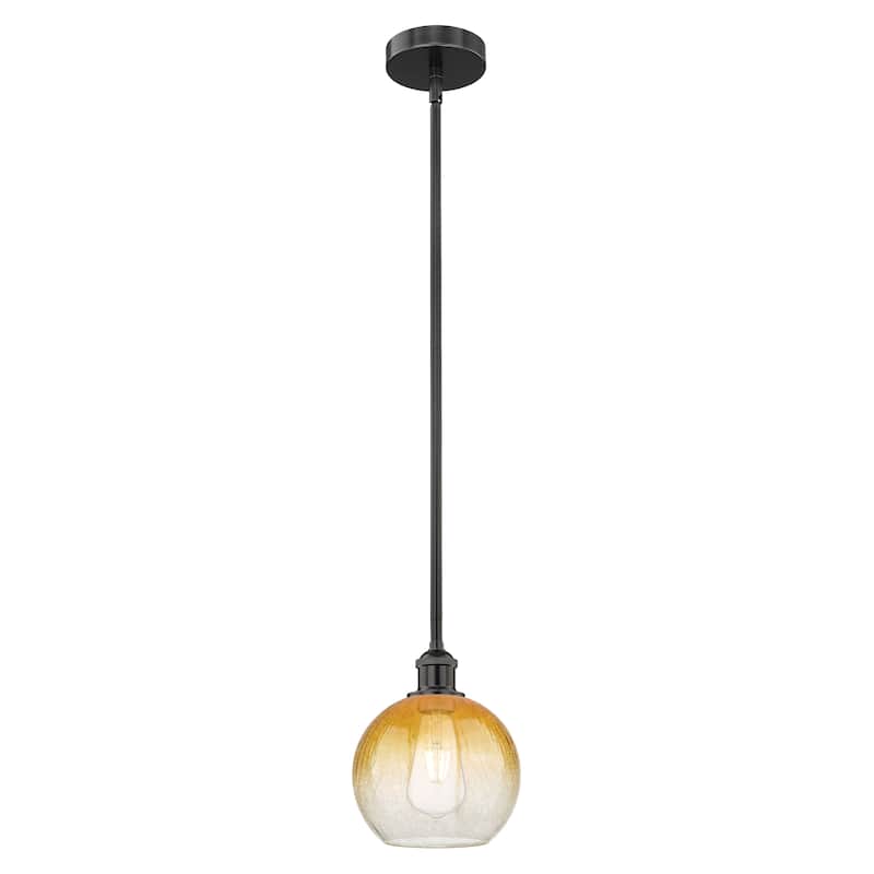 Innovations Lighting Endless Possibilities Edison - Brookhaven Globe - 1 Light 8" Stem Hung Mini Pendant - Matte Black/Amber