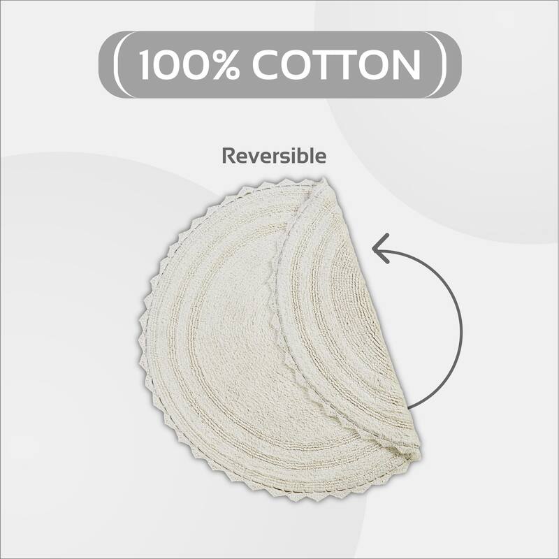 Better Trends Bath Rugs 100% Cotton Soft & Water Absorbent Reversible Tufted Bathroom Rug for Shower, Sink Mats Lilly Crochet