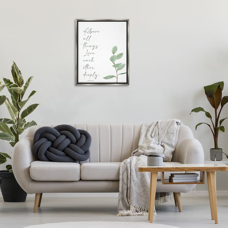 Stupell Love Each Other Deeply Framed Floater Canvas Wall Art Design By Lucille Price