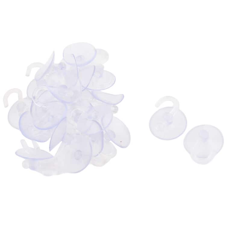Rubber Window Glass Wall Suction Cup Hook Sucker Hanger 25mm Dia 23pcs - Clear - 1" x 0.8"(D*T)