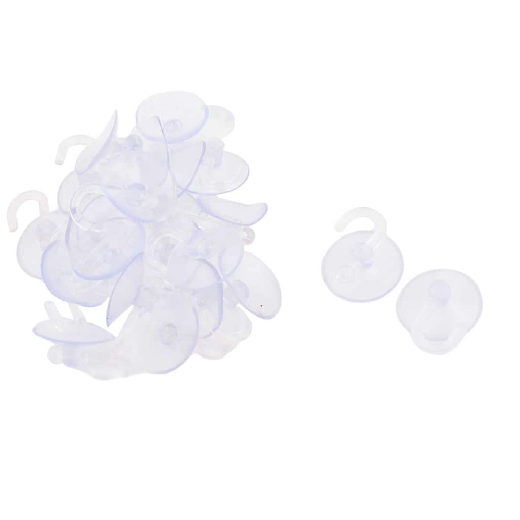 Rubber Window Glass Wall Suction Cup Hook Sucker Hanger 25mm Dia 23pcs - Clear - 1" x 0.8"(D*T)