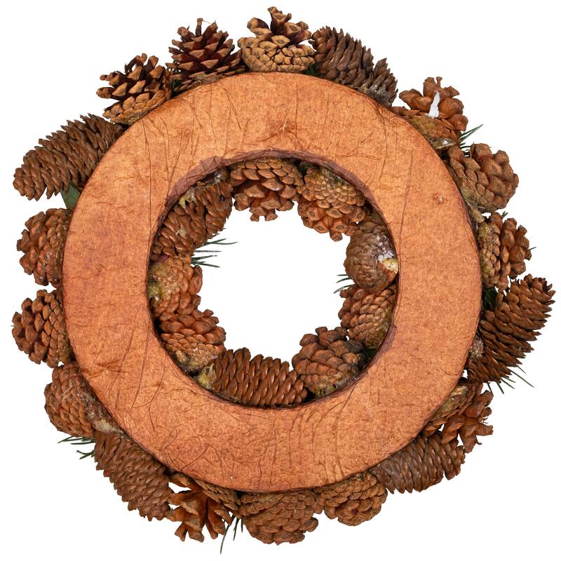 Frosted Pinecone and Red Berry Artificial Christmas Wreath - 13" - Unlit