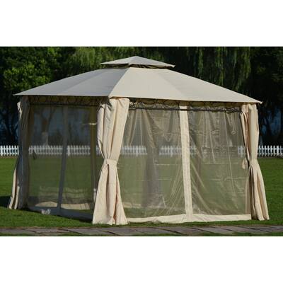 Double Tiered Grill Canopy, Outdoor BBQ Gazebo Tent with UV Protection