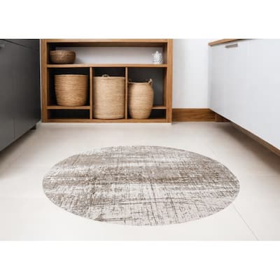 Kuruy Geometric Abstract Modern Non Skid Woven Area Rug By HomeRoots - 48' X '48' X '0.12