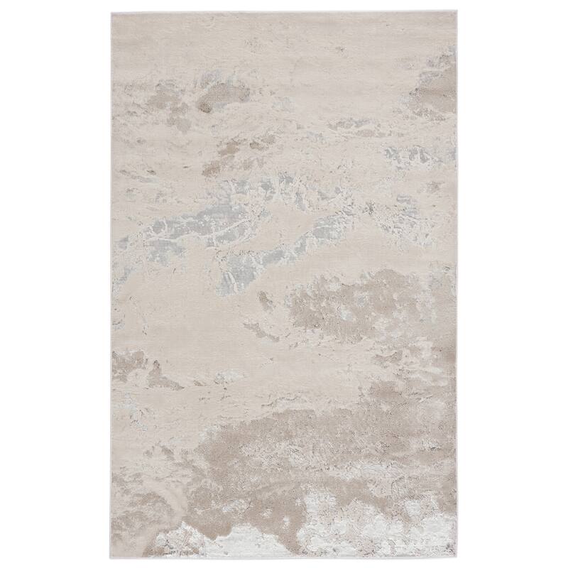 Cisco Abstract Area Rug - 6'7" x 9'6" - Light Gray/Silver