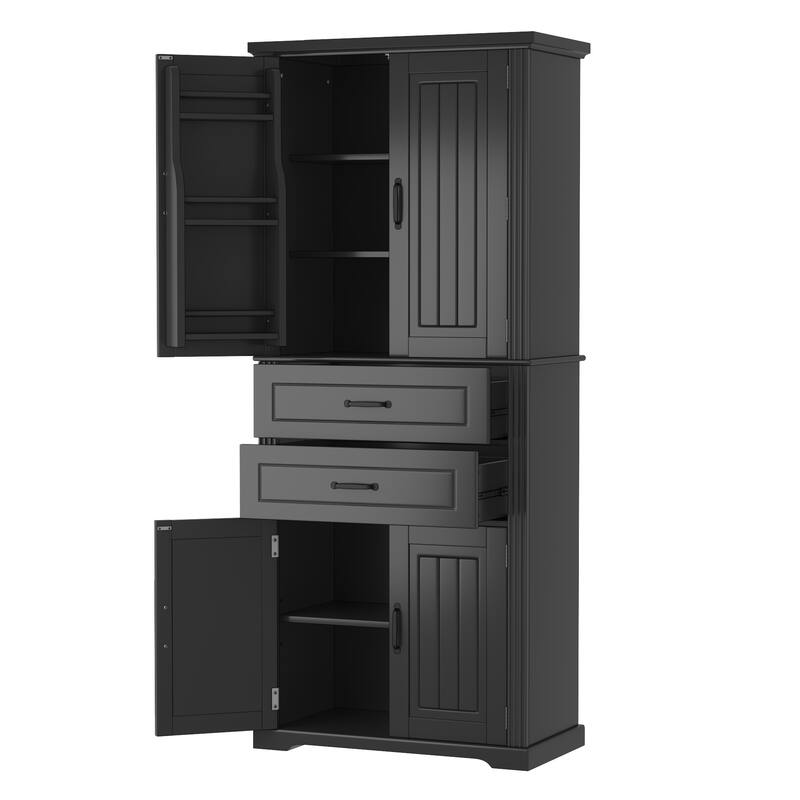 Storage Cabinet with Multi-Functional Storage Space, Doors with Storage Shelves, 2 Drawers, Adjustable Shelf