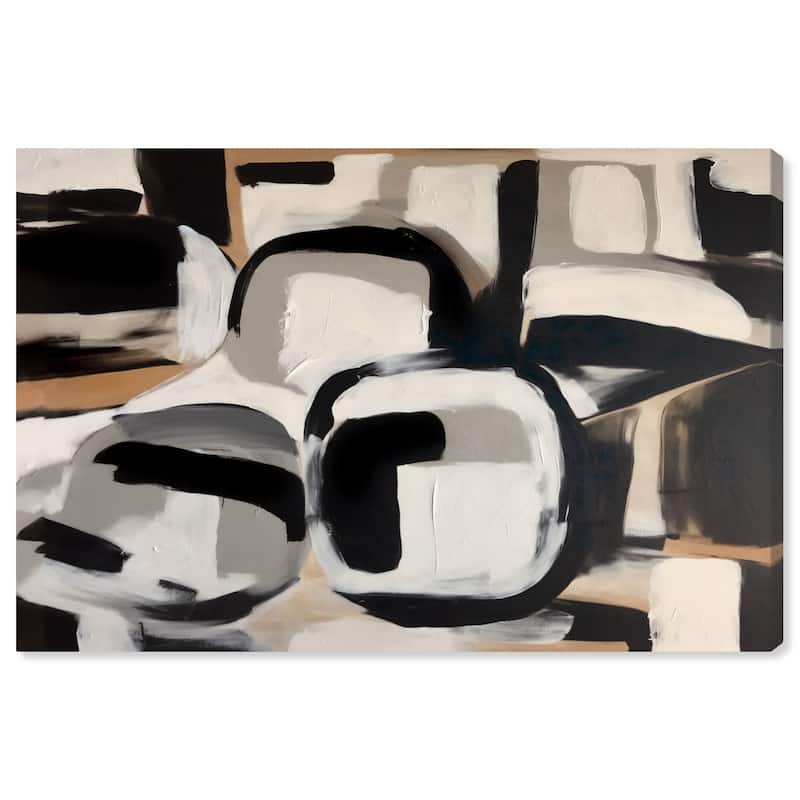 Wynwood Studio Abstract Greige White and Cream White Modern & Contemporary Wall Art Canvas Print