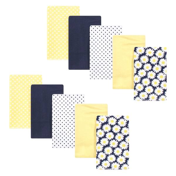 slide 1 of 1, Hudson Baby Infant Girl Cotton Flannel Burp Cloths, Daisy, One Size - Daisy - One Size One Size - Daisy