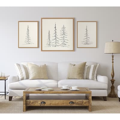 Kate and Laurel Sylvie Trees Canvas by The Creative Bunch Studio