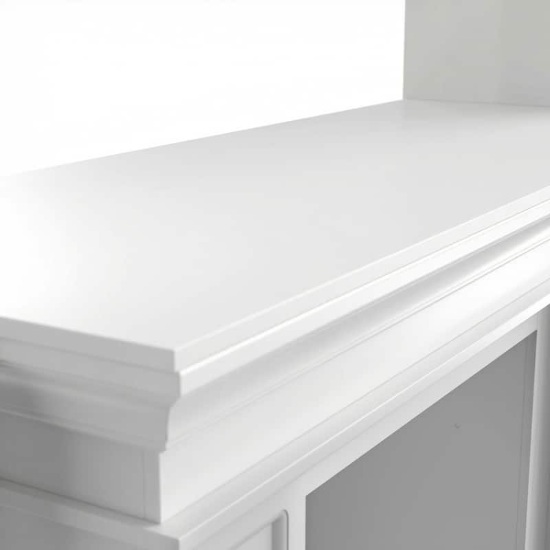 Electric Fireplace Mantel with Bookshelves, 115.5" Entertainment Center with Built-in Shelving