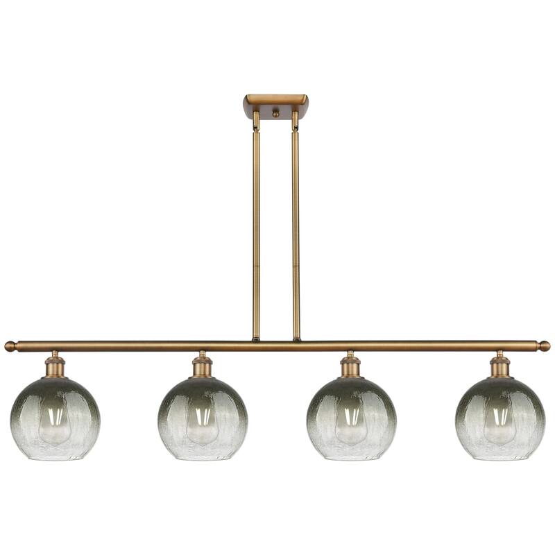 Innovations Lighting Endless Possibilities Ballston - Brookhaven Globe - 4 Light 48" Stem Hung Island Light - Slate/Brushed Brass