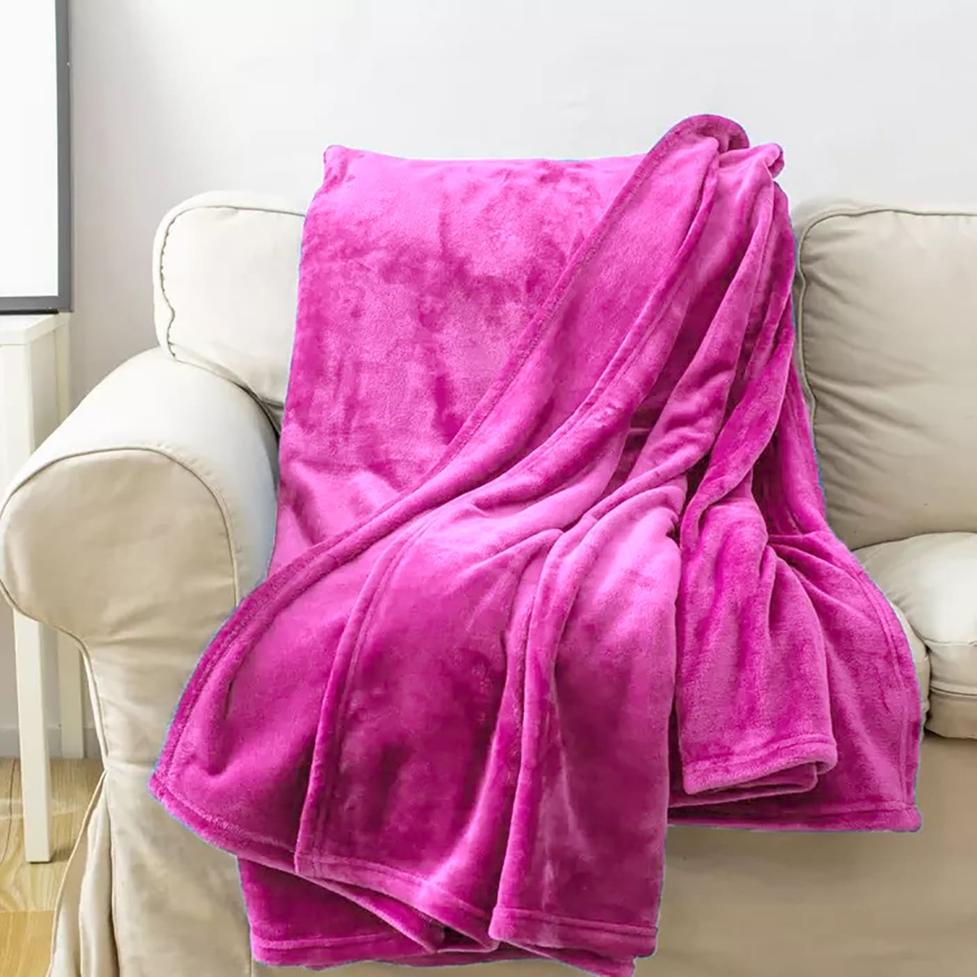 Solid Color Coral Fleece Plush Microfiber Blanket - On Sale - Bed