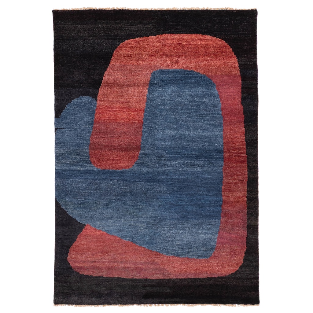 ECARPETGALLERY Hand-knotted Peshawar Ziegler Black, Blue Wool Rug - 4'10 x 6'11