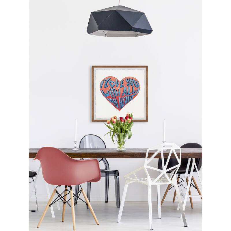 I Love You with All My Heart II Framed Wall Art, Elegant Home Touch - Sophisticated Artwork for Refined Décor