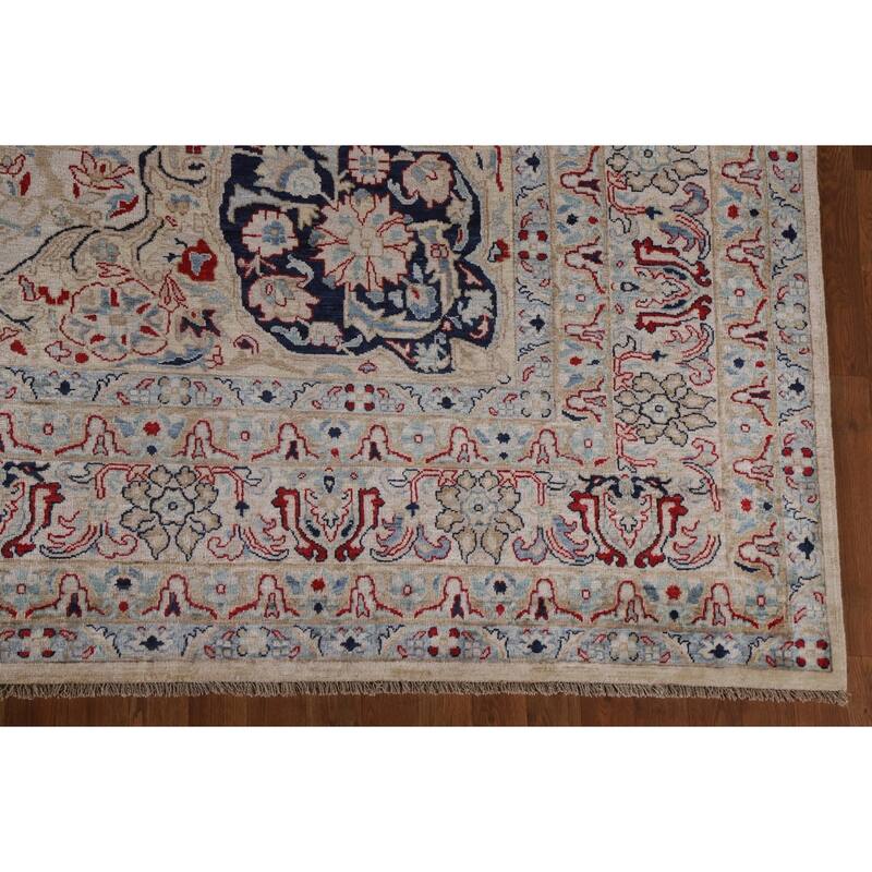 Hand Knotted Oriental 100% Wool Carpet Traditional Floral Beige & Ivories Sultanabad Area Rug - 14' 1'' X 10' 0''