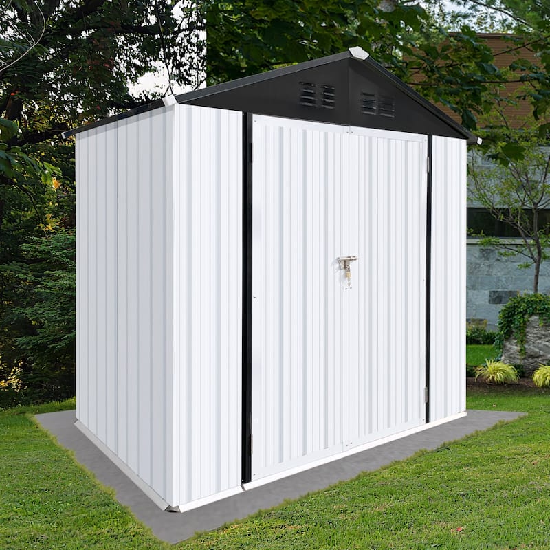 6 ft. W x 4 ft. D Galvanized Steel Metal Sheds & Outdoor Storage Shed - 6 ft. W x 4 ft. D
