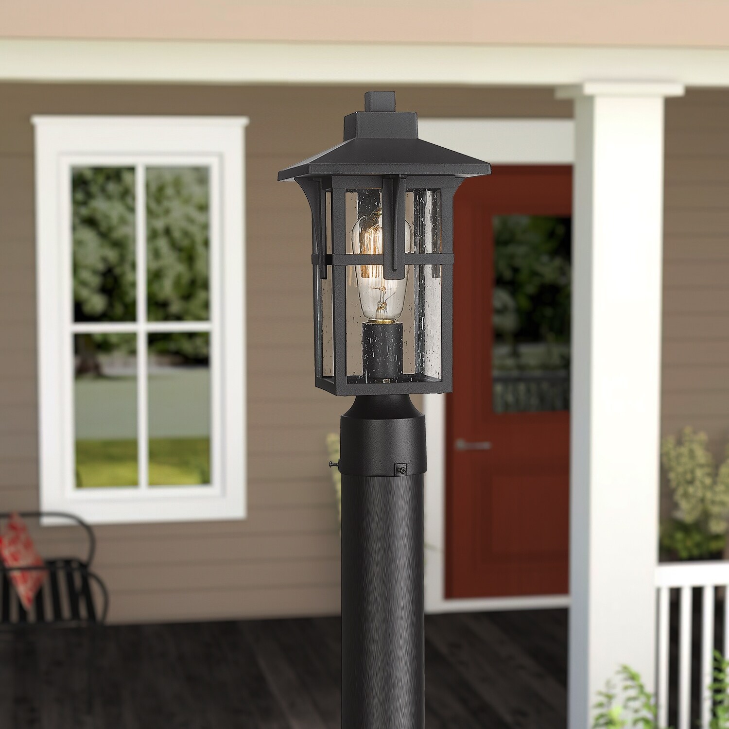 JAZAVA Outdoor Post Light, Outdoor Pole Lantern Pillar Light