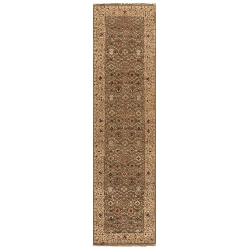 SAFAVIEH Couture Hand-knotted Old World Hidajeta Traditional Oriental Wool - 2'6" x 10' Runner - Green/Ivory