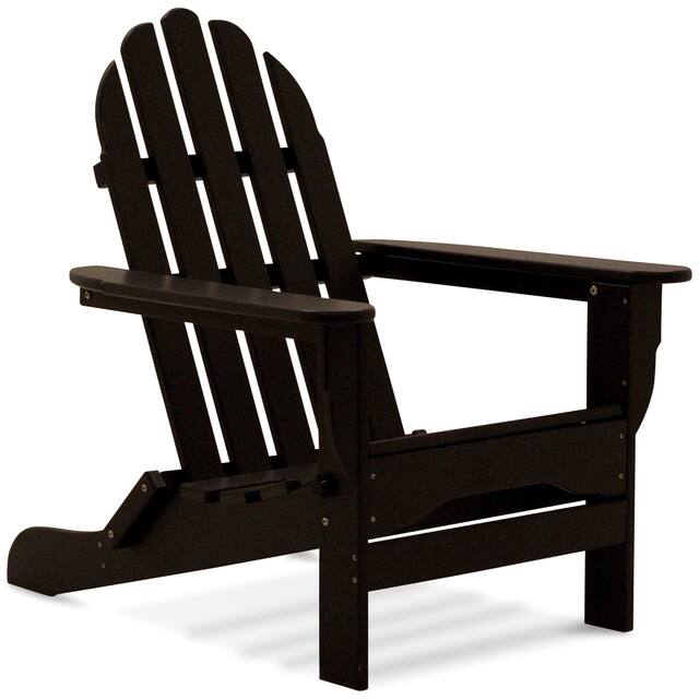 Nelson Recycled Plastic Folding Adirondack Chair - by Havenside Home - Black