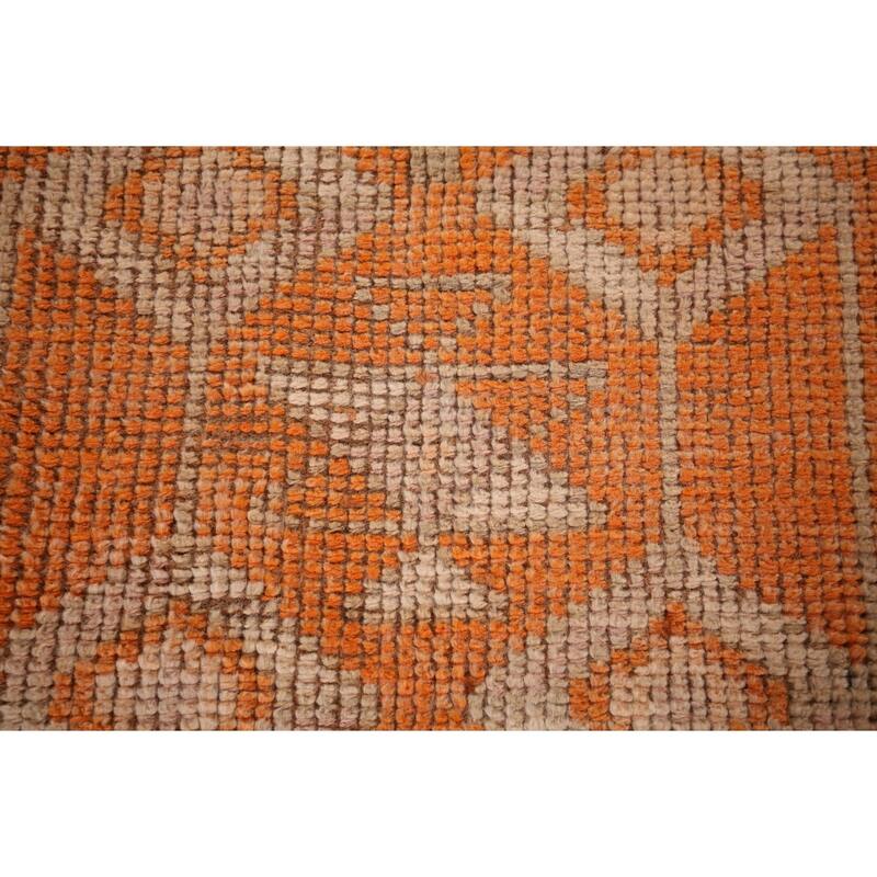 Transitional Oushak Turkish Vintage Runner Rug Handmade Wool Carpet - 2'10"x 11'2"