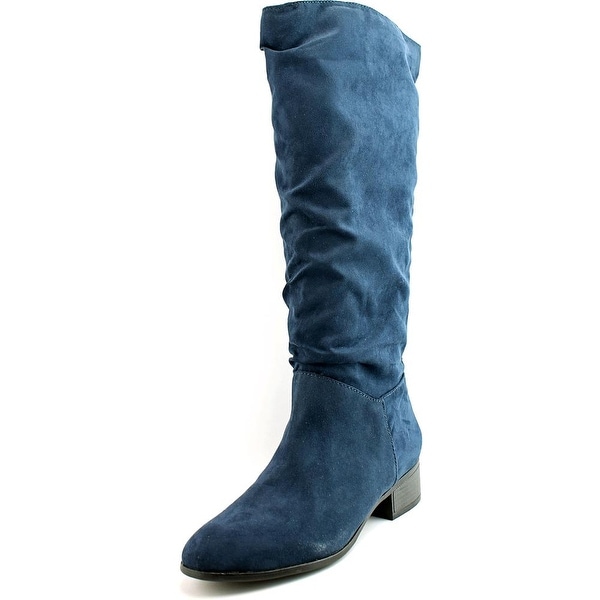 womens blue knee high boots