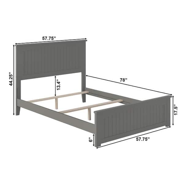 dimension image slide 2 of 5, AFI, Nantucket Foundation Bed with Matching Footboard
