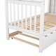 preview thumbnail 11 of 10, Twin Over Twin Convertible Bunk Bed with Trundle and Built-in Storage Shelves, Solid Wood Frame聽