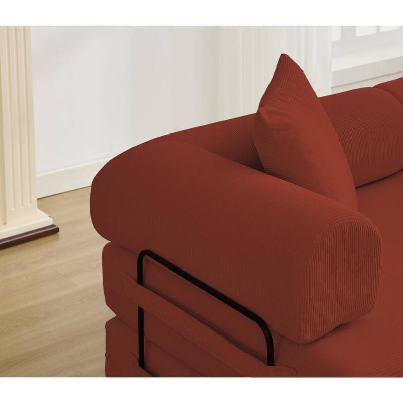 Convertible Out Sofa Bed, 4-in-1 DIY Combination Convertible Sofa, Folding Sleeper Sofa with Adjustable Armrests