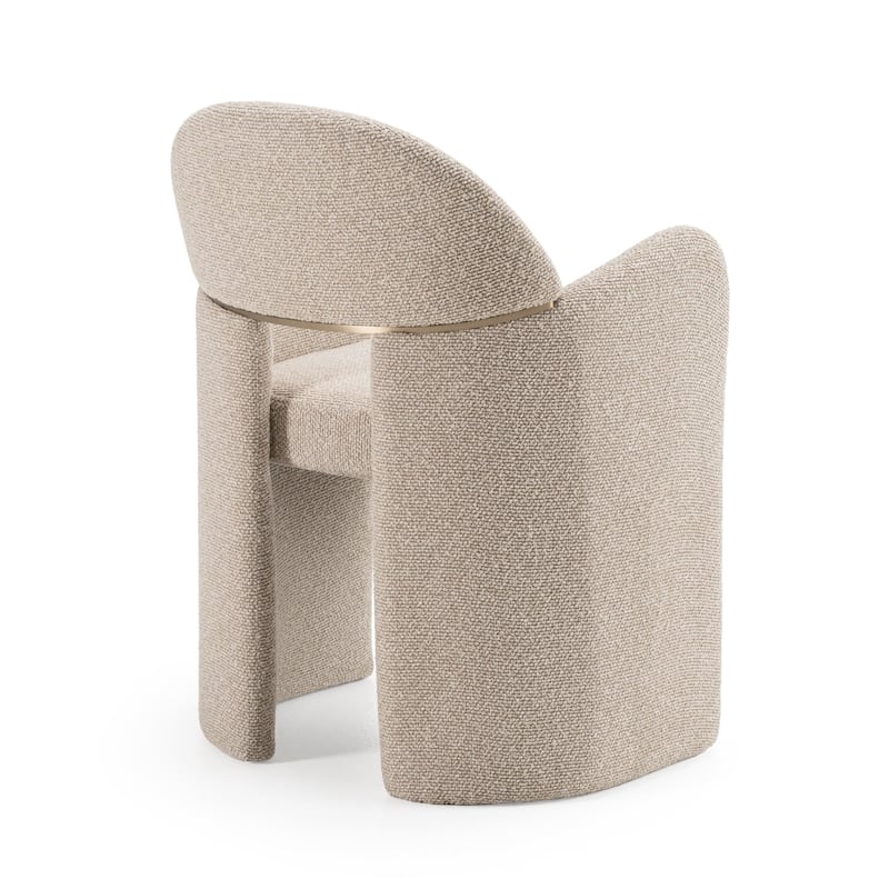 Modrest Ashley Modern Beige Fabric & Brushed Brass Dining Chair