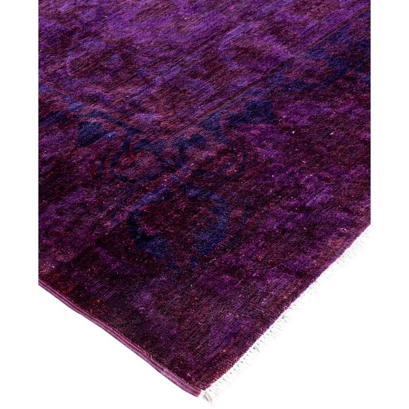 Overdyed One-of-a-Kind Hand-Knotted Area Rug - Purple - 8' 1" x 9' 10"