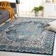 preview thumbnail 2 of 11, SAFAVIEH Vintage Hamadan Titiana Rug 6'7" Square - Blue/Ivory