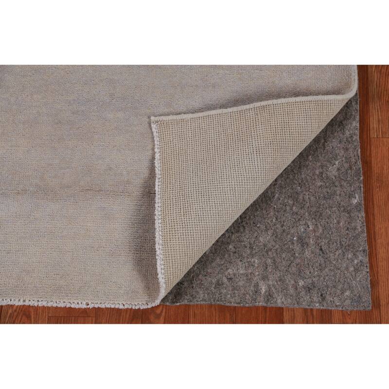 Hand Knotted Oriental 100% Wool Carpet Modern Solid Greys & Charcoal Gabbeh Runner Rug - 10' 1'' X 3' 0''