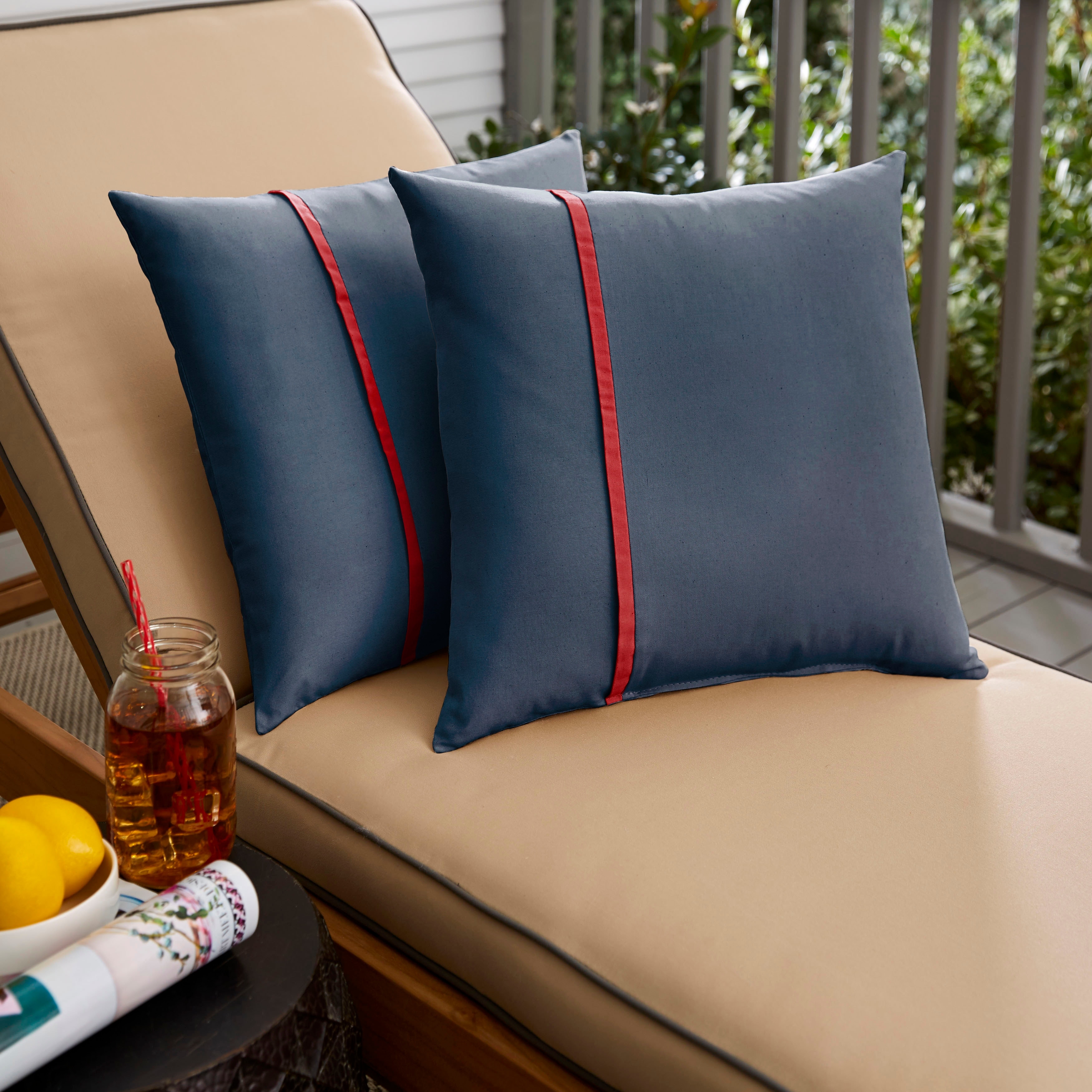 Sorra Home Sunbrella Outdoor Single Petite Flange Pillow Set of 2