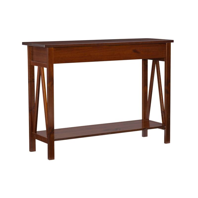 Console Table with Two Drawers - 22.25" - Antique Tobacco Brown