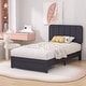 preview thumbnail 17 of 46, VECELO Kids Bed Frame, Plantform Beds with Storage Drawer, Height Adjustable Upholstered Bed, Twin Size Bed Set of 2