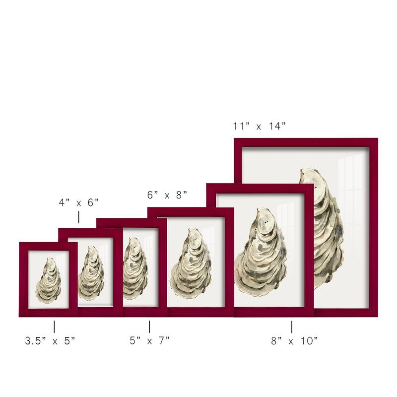 Neutral Oyster Study I -Framed Print w/glass-Cherry Red