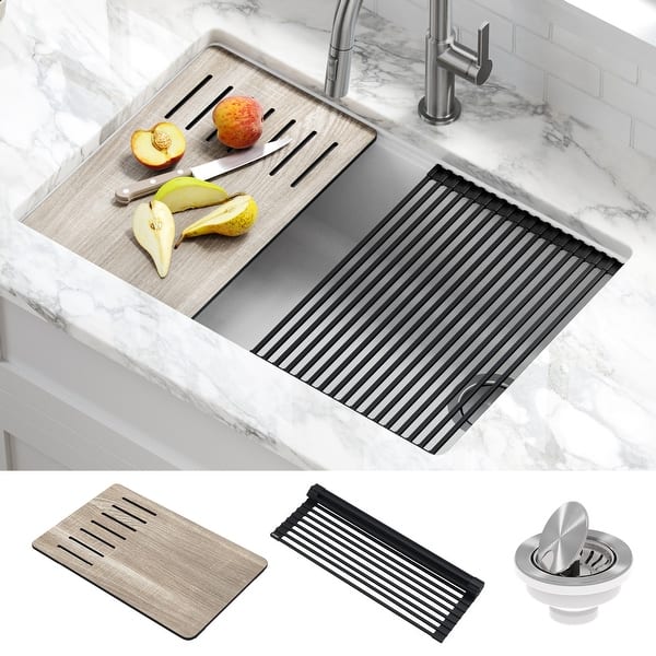 slide 34 of 123, KRAUS Bellucci Workstation Undermount Granite Composite Kitchen Sink