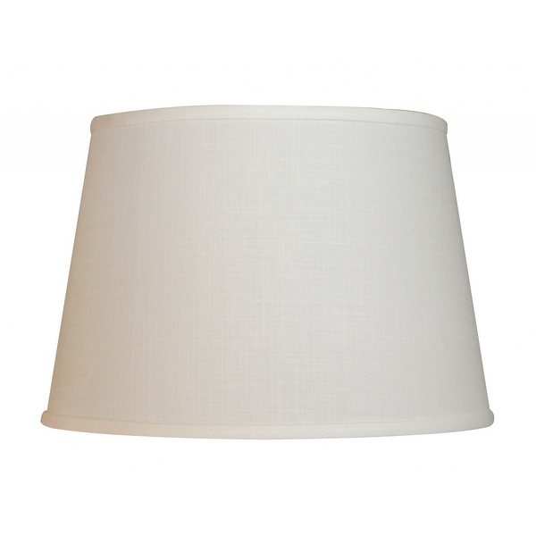 16 Ivory Throwback Drum No Slub Lampshade 14 L x 14 W x 9.5 H White