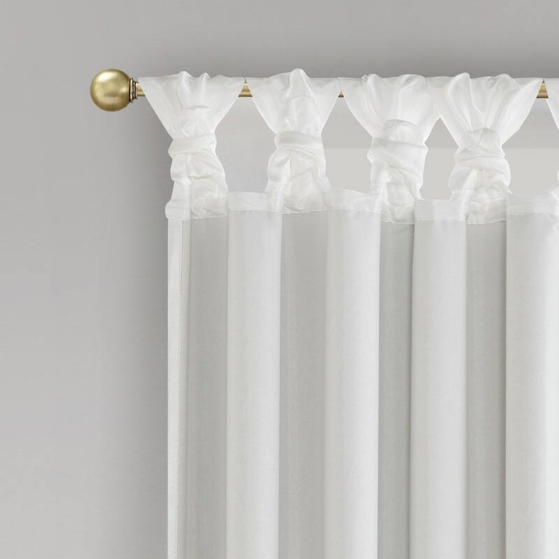 Twist Tab Total Blackout Window Curtain Panel - 95 Inches - White