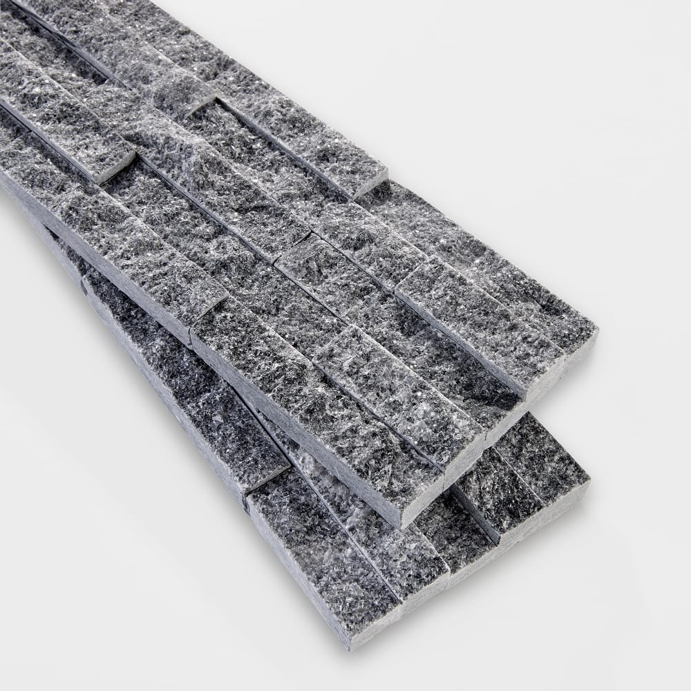 Slender Strip 3 in. x 12 in. Panel and 3 in. x 12 in. Corner Marble Wall Tile