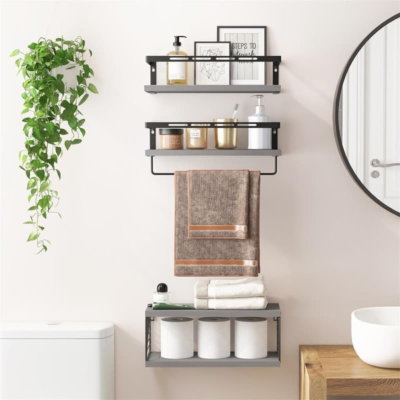 3+1 Tier Wall Mounted Bathroom - 5.9"D x 15.9"W x 0.6"H