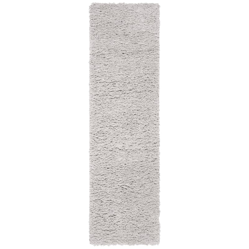 SAFAVIEH Flokati Vojsava Shag Solid Rug - 2'2" x 8' Runner - Light Grey