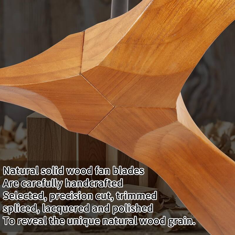 60 Inch wood Ceiling Fan No Light Without Lights for Patios Bedroom Living Room Indoor Outside Reversible ETL DC Motor