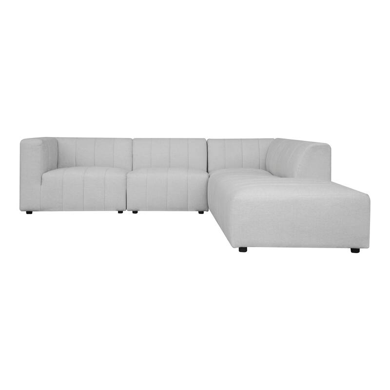 Aurelle Home Lilly Modern Channel-Stitched Modular Sectional - Large Open L-Shape Sofa