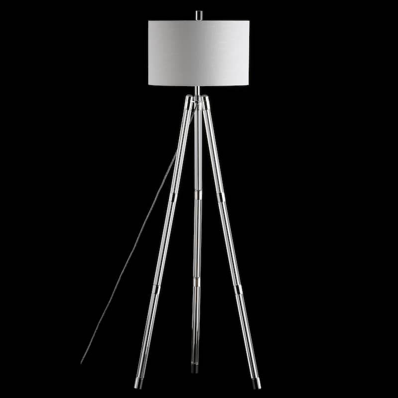 Taylor 60" Surveyor's Tripod Metal/Crystal LED Floor Lamp, Chrome by JONATHAN Y