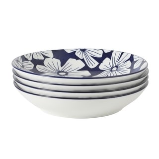 Gibson Home Heritage Sky 4-Piece Pasta Bowl Set, 8 Inch Stoneware Bowls ...